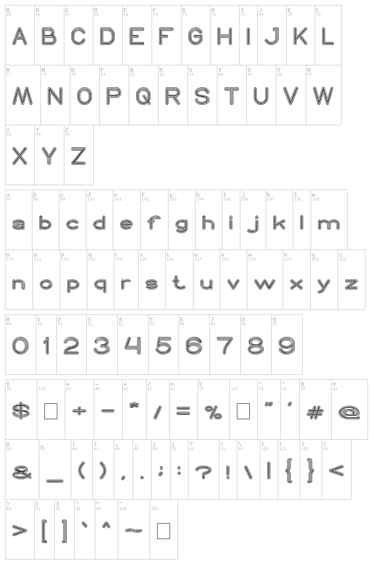 Read Book font map